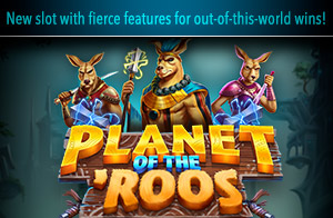 Planet of the 'Roos new slot promotional logo
