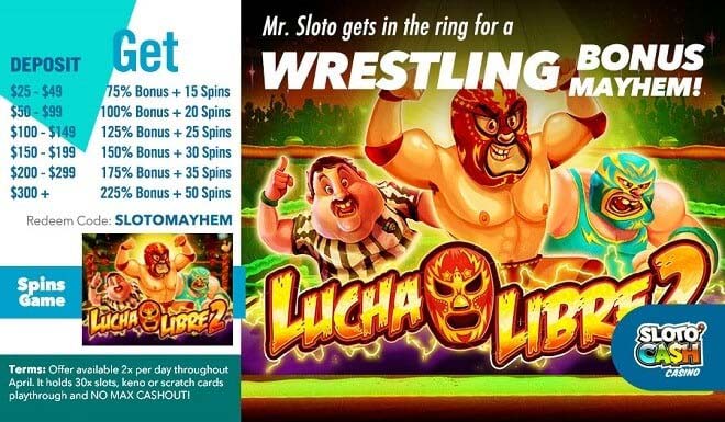 Sloto'Cash Lucha Libre 2 Free Spins Bonus