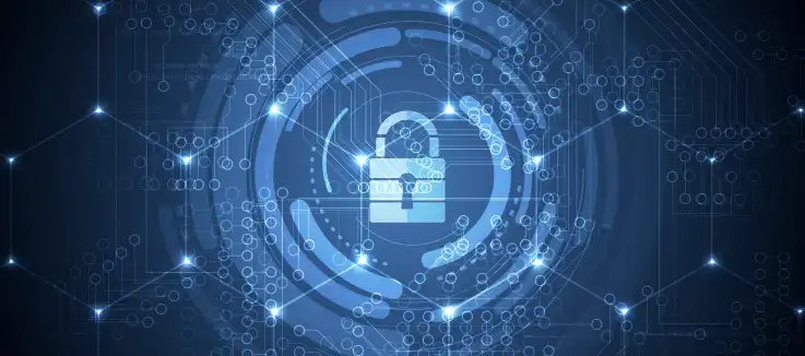 Digital lock with a cyber background