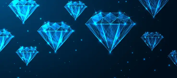 diamonds floating against a dark background