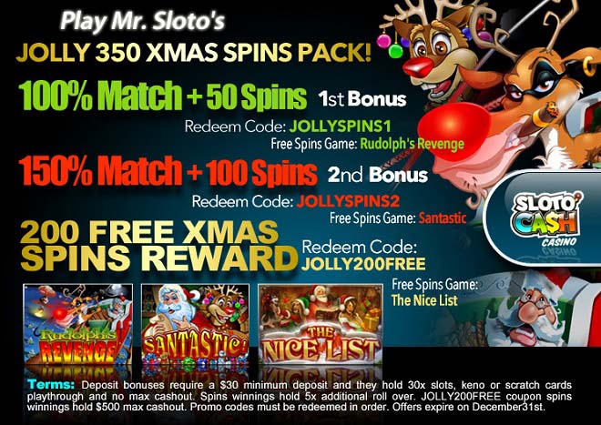 Sloto'Cash December Free Spins