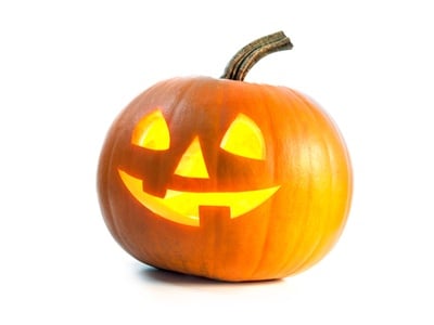 smiling Halloween jack-o-lantern.