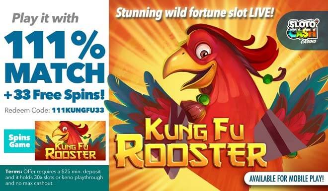 Sloto'Cash Kung Fu Rooster Free Spins