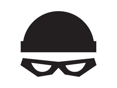 thief icon - black cap and mask