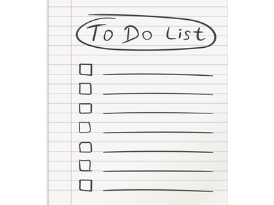 to do list on a pad of paper sitting on a table